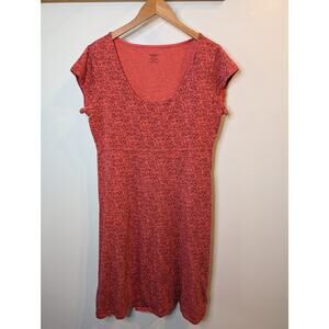 Toad&Co Burnt Orange Drop Waist Dress Organic Cotton Tencel Sustainable Large